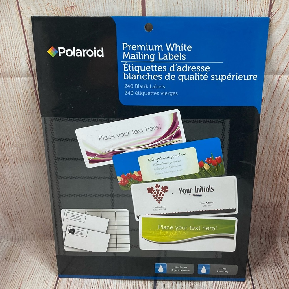 Premium Mailing Labels Blank 240 White Polaroid